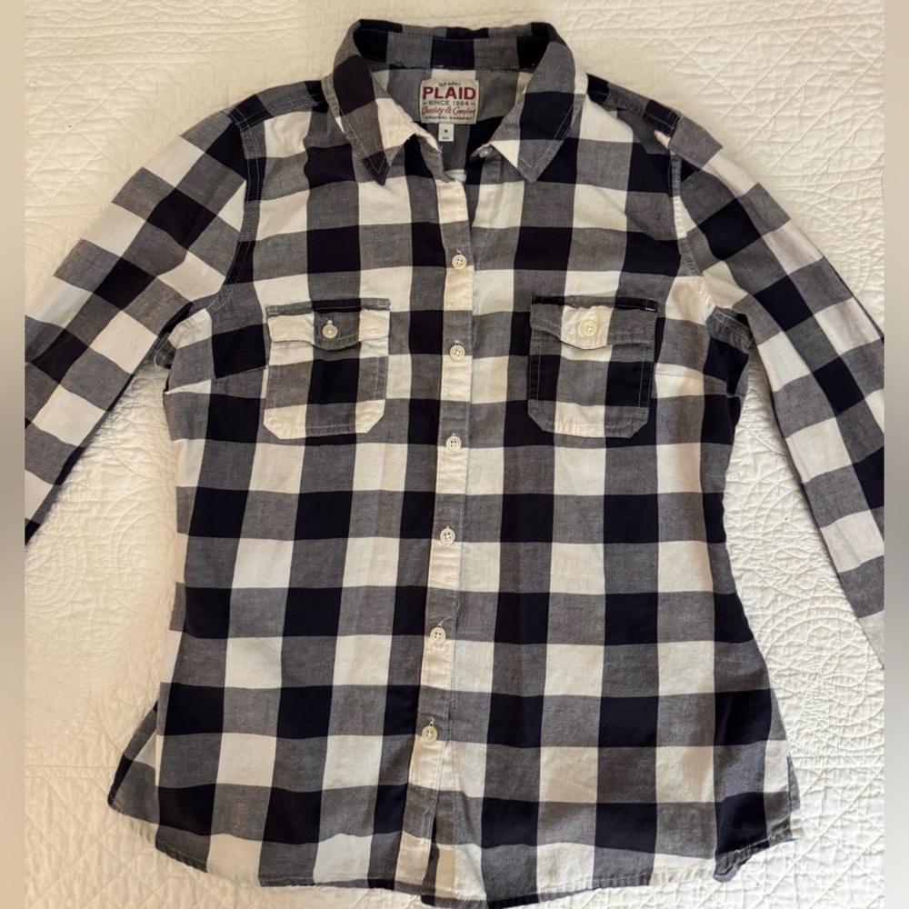 Black and White Buffalo Check Boyfriend Shirt
